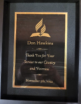 Tom Harris' church honoring Don Hawkins